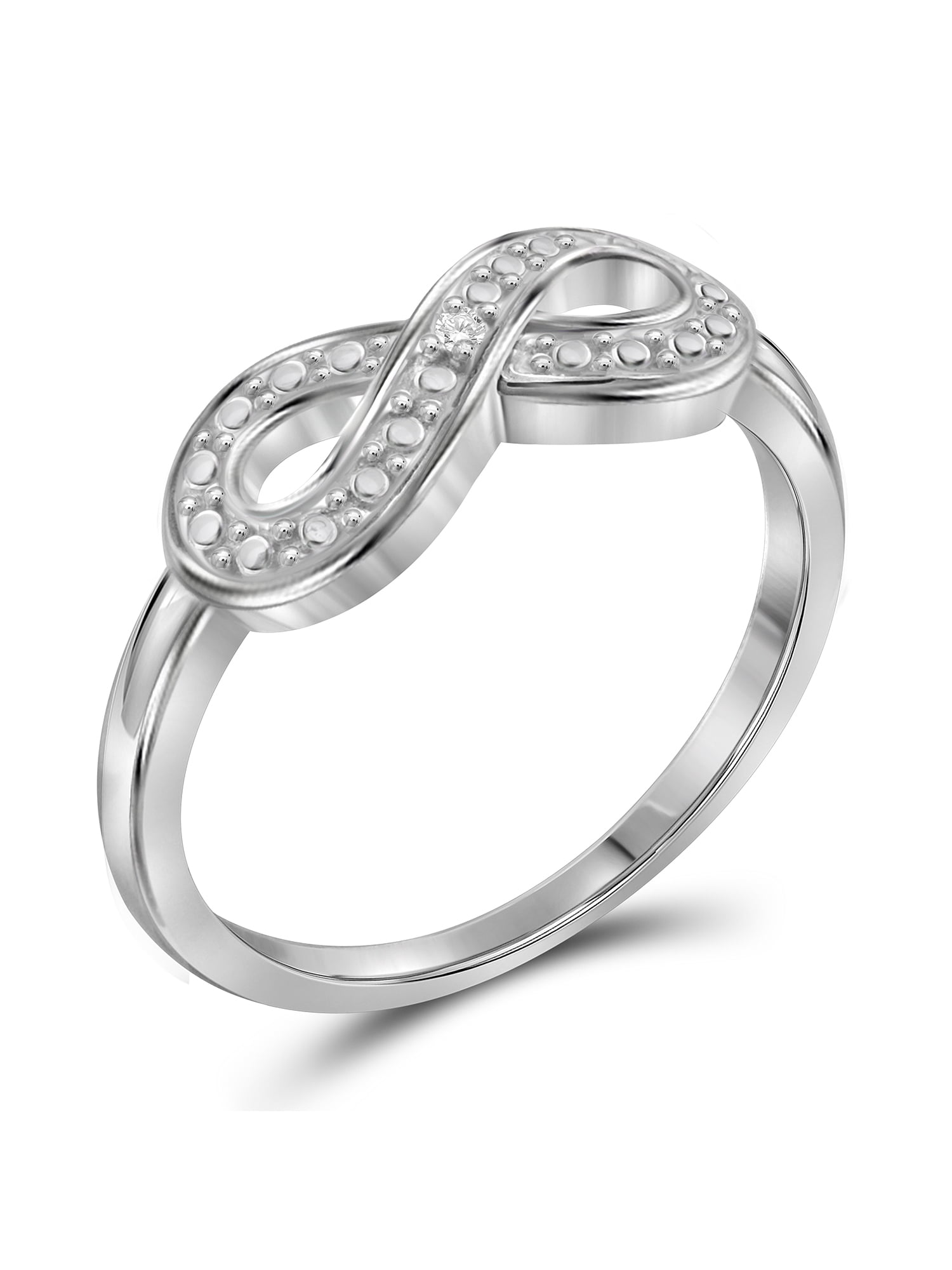 JewelersClub Diamond Accent Infinity Friendship Ring in Sterling Silver for Women | Sisters, Best Friends, Engagement, Wedding, Promise Eternity Knot Symbol Band