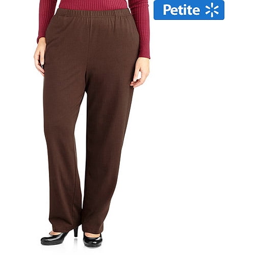 Women's Plus-Size Petite Pull On Knit Pants - Walmart.com