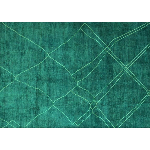 Ahgly Company Indoor Rectangle Abstract Turquoise Blue Modern Area Rugs, 4' x 6'
