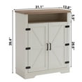 thumbnail image 6 of Censi 31" Farmhouse Storage Cabinet with Adjustable Shelves, Rustic Oak & Antique White Entryway Console Table, Sturdy 1.2" Thick Top Hallway Shoe Cabinet for Entry, Living Room, 31.1"x13.8"x28.6", 6 of 6