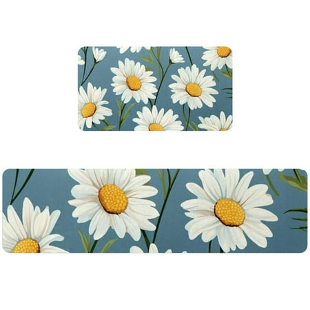 

Daisy 2-Pack Rectangular Washable Kitchen Runners Mat Runner Set 15.7 x59 + 15.7 x29.5