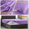 thumbnail image 6 of Lux Decor Collection Queen Sheets Set - 6 Piece Microfiber 16 Inch Deep Pocket Bed Sheets Set - Purple, 6 of 11