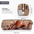 thumbnail image 3 of Balery Coffee Beans Chocolate Splash Estuche de Lápices de Cuero Impreso, Estuche para Suministros de Arte, Estuche de Lápices con Cremallera, Estuche de Almacenamiento de Papelería, 3 of 7