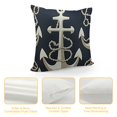 thumbnail image 4 of YINGXI  Ocean Theme Starfish Sea Horse Coral Anchor Home Decorative Throw Pillow Case Cushion Cover for Couch Sofa Bed (Ocean Theme - Navy Blue) 24x24in, 4 of 5