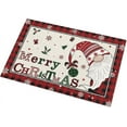 thumbnail image 2 of Christmas Dwarf Floor Door Mats Shag Carpet Vintage Linen,Non Slip Super Soft Xmas Gnome Bath Rugs,Red Black Buffalo Plaid Shaggy Fuzzy Area Rug for Kitchen/Bathroom/Bedroom/Living Room Decor 18×30in, 2 of 6
