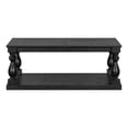 thumbnail image 5 of Oufan 43.5” Rectangular Coffee Table with Storage Shelf, Farmhouse Wood Center Table for Living Room, Modern 2-Tier Tea Table with Open Shelf, Black, 5 of 6