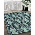 thumbnail image 2 of Ahgly Company Indoor Rectangle Patterned Blue Moss Green Area Rugs, 5' x 7', 2 of 6
