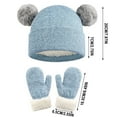 thumbnail image 2 of Rohuuque Kids Winter Beanie Hat Gloves Set for Toddler Boys Girls Winter Knit Warm Fleece Lined Kids Hat Gloves Set Blue Free Size, 2 of 3