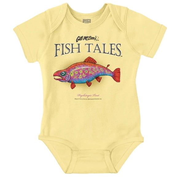 Gill McFinn Psychotropic Trout Fishing Romper Boys or Girls Infant Baby Brisco Brands 12M
