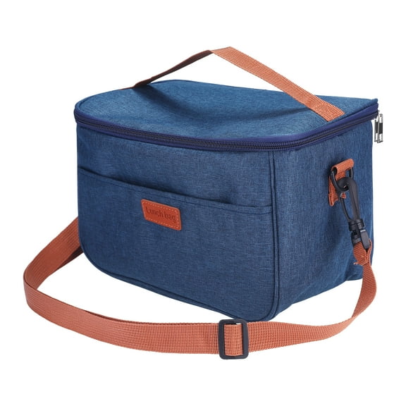 Unique Bargains Insulated Lunch Bag for Office Picnic Navy Blue