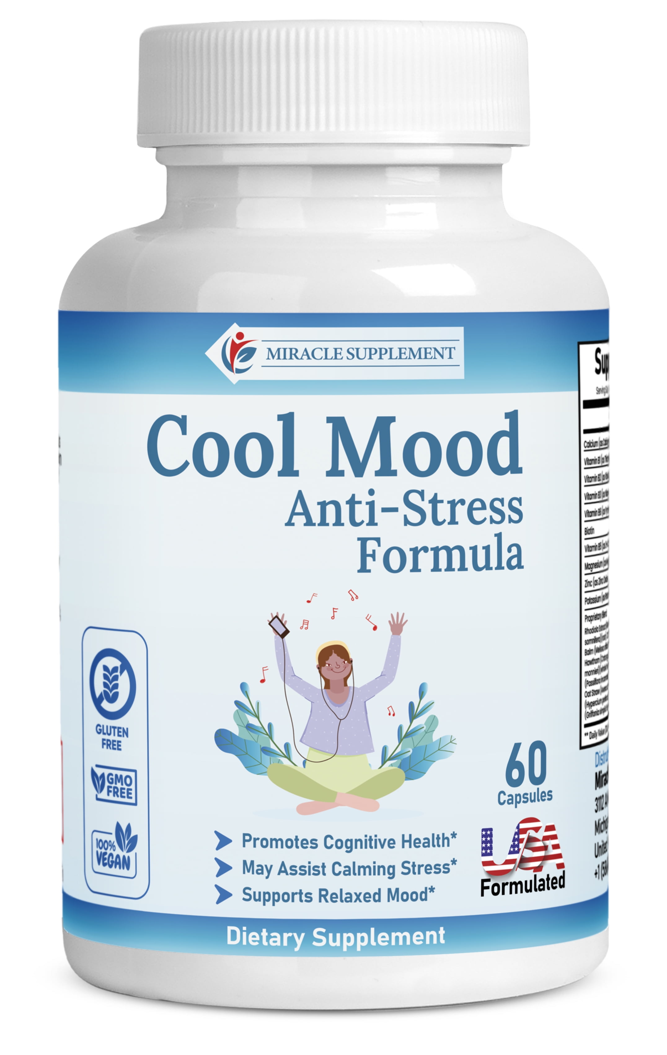 Premium Anxiety & Stress Relief Supplement With Vitamin B1, B2, B3, B5 ...