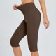 thumbnail image 4 of Gibobby Pantalones de yoga Pantalones de cintura para mujer Entrenamiento de control Correr Yoga Abdomen Pantalones recortados Bolsillos Pantalones de yoga(Café， XXL), 4 of 5