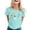 Mint Green, variant on Womens Easter Tops Fashion Print Round Neck Short Sleeve Beach Vacation Clothes for Women,Blue,3XL