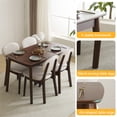 thumbnail image 5 of SESSLIFE 5-Piece Dining Table Set, Modern Wood Dining Table with 4 Fabric Upholstered Chairs, Dining Room Table Set for 4, Kitchen Table Set for Small Spaces, Walnut and White, 5 of 10