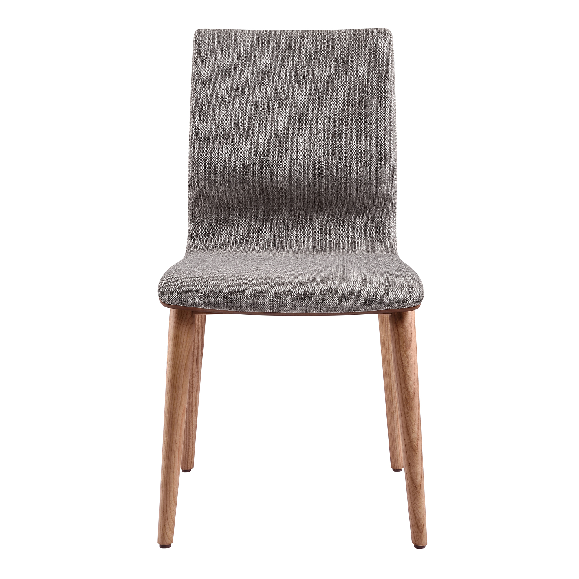 Armen Living Robin Mid-Century Dining Chair in Walnut Finish and Gray Fabric (Set of 2)