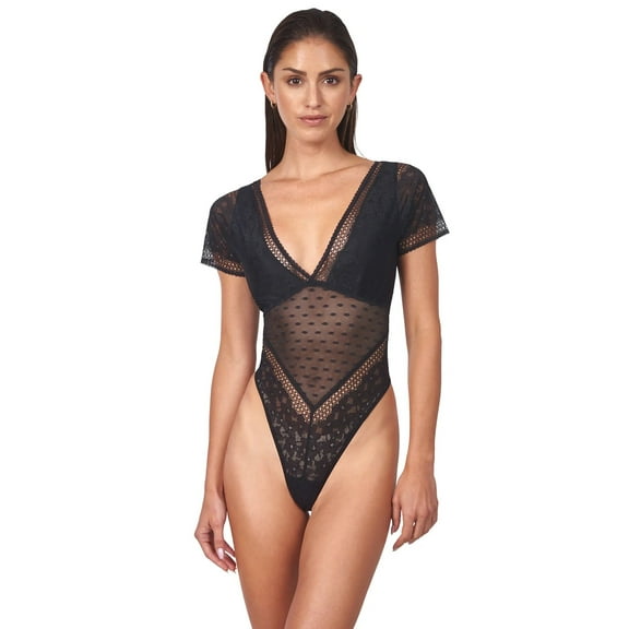 Mucci Roma Bodysuit, Black Size Medium