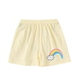thumbnail image 3 of Jinhomg Baby Cotton Shorts Cute Cartoon Graphic Elastic Waist Shorts Soft Comfy Wide Leg Summer Short Pants Boys Girls Casual Daily Wear Yellow 0 Months, 3 of 4