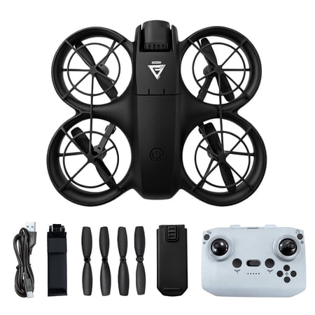 Drone with 4K Camera for Kids & Beginners, WiFi FPV RC Quadcopter with Altitude Hold, Headless Mode, 3 Speed, LED Lights, One Key Takeoff, Toy Gift for Boys, Black