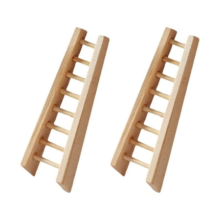 

Homemaxs 2Pcs Wooden Ladder Adornment Simulated Furniture Model Chic Photo Prop