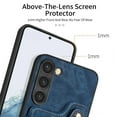 thumbnail image 3 of Nalacover For Samsung S22 Case Ring Holder Kickstand with Credit Card Holder, Back Flip Premium Leather Magnetic Clasp Removable Wirst Hand Strap Cover for Samsung Galaxy S22, Blue, 3 of 15