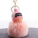 thumbnail image 4 of LLavero de muñeca bebé durmiente, pompón de flores, Bola de piel de conejo, llavero de coche esponjoso, 4 of 5