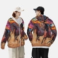 thumbnail image 4 of Fotbe un Troupeau de Chevaux Veste de Protection Solaire UPF 50+ pour Hommes et Femmes avec Capuche et Poches Randonnée Performance Extérieure-Moyenne, 4 of 7