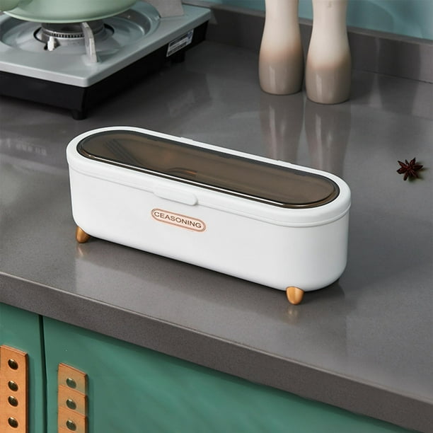 Aparatos de cocina, accesorios de cocina, utensilios de cocina, recipiente para condimentos de 4 compartimentos, recipiente para condimentos, contenedor para almacenar 4 cucharadas, se utilizan para a