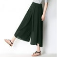 thumbnail image 5 of Alitao Maxi Skirt A Line Skirt Woman Summertime Loose Solid Color Thin Wide Leg Pants Slim Ninth Chiffon High Waisted Pants Pencil Skirt Flowy Skirt Green M, 5 of 6