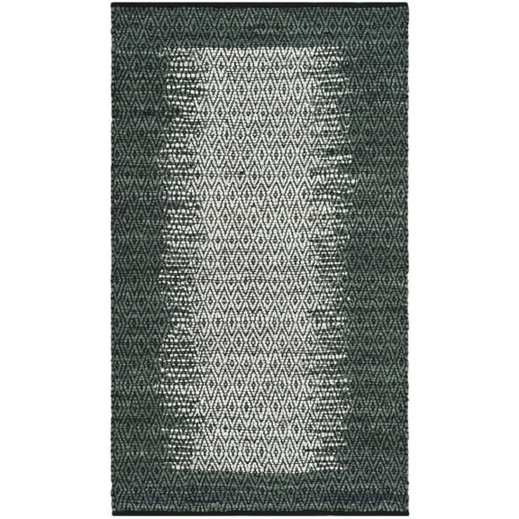 SAFAVIEH Vintage Leather Rordan Diamond Trellis Area Rug, Light Grey/Charcoal, 4' x 6'