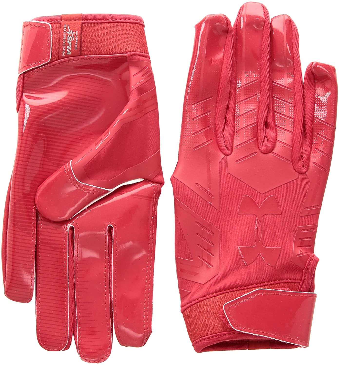 all red under armour football gloves