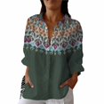 thumbnail image 4 of Endives Womens Linen Shirts Long Sleeve Blouse Casual V Neck Tops Summer Work Blouses Daily Outfit, 4 of 4