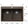 thumbnail image 2 of Blanco 443206 33 x 22 in. 1H 2B Dual Mount Kitchen Sink - Truffle, 2 of 7