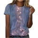 thumbnail image 2 of Fiudx Ofertas Flash Del Día Solo En Línea Top Casual de Manga Corta con Cuello Redondo y Estampado Retro para Mujer, 2 of 4