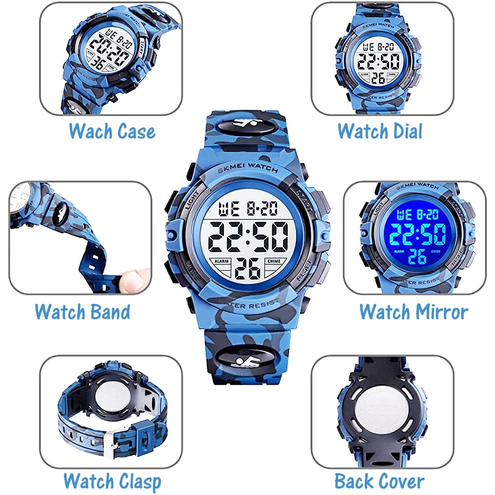 Montre Numérique pour Enfants, 50M Étanche Montres Électroniques