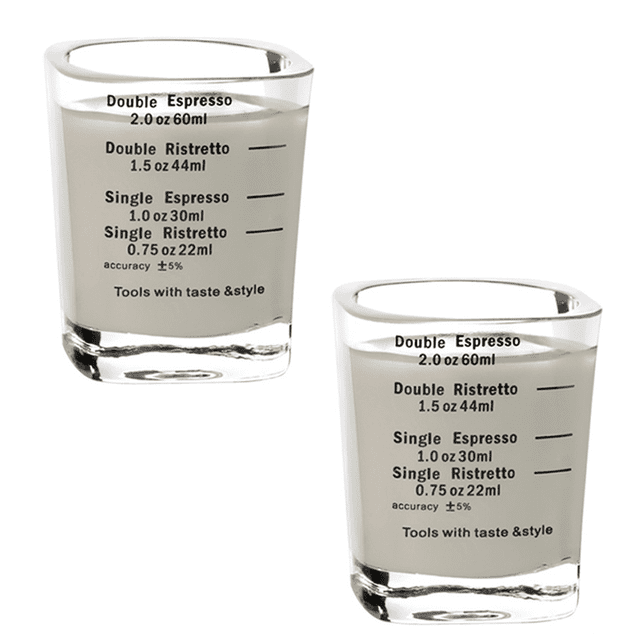 Vaso de 2 onzas de vidrio con escala - cuadrado 60ml negro Adepaton CPB-DE-LYY1237-1