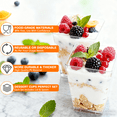 thumbnail image 5 of Xueyu 100 Pack 5 oz Dessert Cups with Lids and Spoons, Yogurt Parfait/Appetizer Cup for Party, Square CupsIdeal for Parties, Tasting, Mousse, Pudding, 5 of 7
