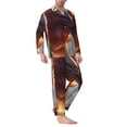 thumbnail image 2 of Picia Ferocious Dragon Fury Pattern Men’s Long-Sleeve Sleepwear Set - Soft 2-Piece Loungewear with Pockets, Comfy PJs for Relaxing Nights-Small, 2 of 7