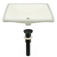 thumbnail image 1 of 18.25-in. W CUPC Rectangle Bathroom Undermount Sink Set In Biscuit - Black Hardware - Overflow Drain Incl. AI-24833, 1 of 7