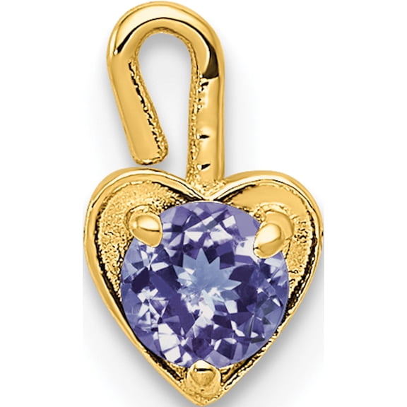 10K Yellow Gold 10Ky June Synthetic Birthstone Heart Charm - Jbsp