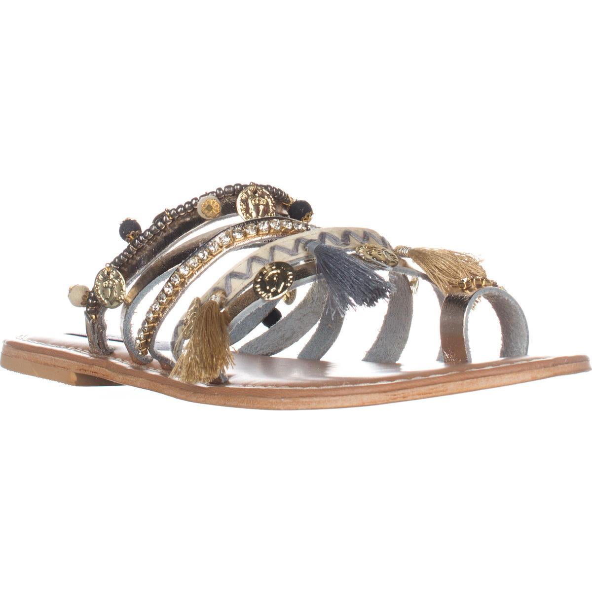 Womens Steve Madden Rippel Flat Toe Ring Sandals Metal Multi Walmart