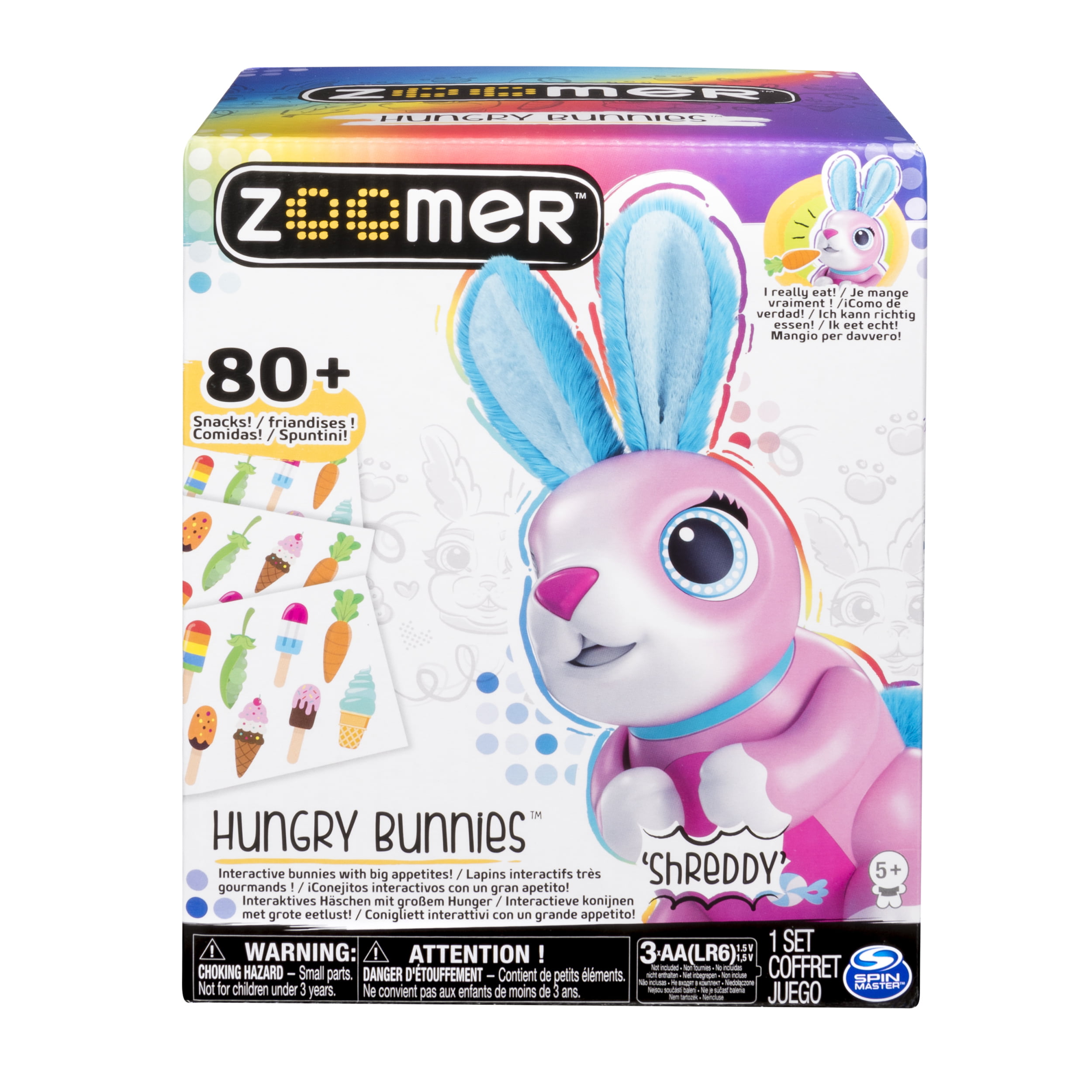 Chewy for Ages .. Interactive Robotic Rabbit that Eats 778988552520 Zoomer Hungry Bunnies
