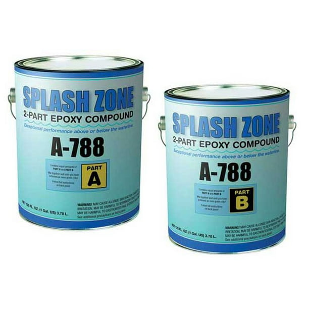 Pettit Splash Zone 2 Gallon Kit A788G Two Part Epoxy Repair Compound