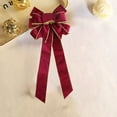thumbnail image 5 of EWASWON Christmas Burgundy Velvet Bow Ornament - Double Layer 3D Holiday Decor with Gold Accents for Home & Tree, 5 of 6