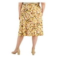 thumbnail image 2 of KASPER Womens Yellow Printed Midi A-Line Skirt Plus 1X, 2 of 4