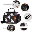thumbnail image 3 of FORMRS Student Lunch Bag Insulated Reusable Cooler Box with Zipper Pockets, White Halloween Ghosts, 3 of 9