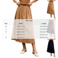 thumbnail image 3 of Women's Solid Corduroy Midi Skirt High Waist Flared A Line Long Skirt with Belt, Vintage Casual Swing Skirt for Autumn Winter Daily Commute & Weekend Outings Khaki, 3 of 6