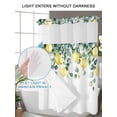 thumbnail image 4 of No Hook Cloth Fabric Shower Curtain with Snap in Liner, Lemon Leaves Waterproof Shower Curtains Set with See Through Top Window, Summer Botanical Eucalyptus Branches Bath Curtains Shower 48"x72", 4 of 6
