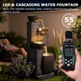 thumbnail image 4 of 38.2" Tall Water Fountain Outdoor Garden,4 Tiers Modern Cascading Bowls and Stacked Stones Indoor Fountains with LED Lights for Garden, Patio, Deck, Porch, Backyard and Home Art Decor(Grey), 4 of 9
