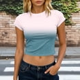 thumbnail image 2 of Crop Tops for Women Slimming Crew Neck T-Shirt with Cap Sleeves Trendy Going Out Summer Top Olive Green L, 2 of 5