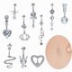 thumbnail image 2 of Anillos de cristal para el ombligo, anillo colgante para el ombligo con gota de circón, Piercing para el cuerpo, joyería para mujer, colgante de acero quirúrgico, joyería para el cuerpo Gao Jinjia LED, 2 of 2
